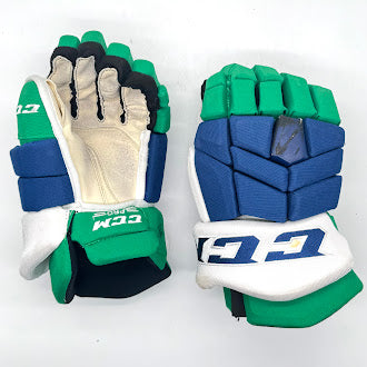 CCM HGTK - Gant d'occasion NHL Pro Stock - Hurricanes de la Caroline (bleu/vert/blanc)